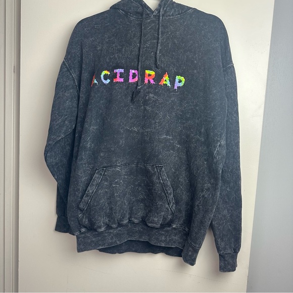 Colortone Soft Washed Black ACID DRIP Chance The Rapper Cotton Comfy Hoodie M - Picture 1 of 14